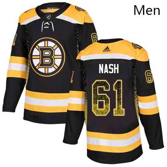 Mens Adidas Boston Bruins 61 Rick Nash Authentic Black Drift Fashion NHL Jersey